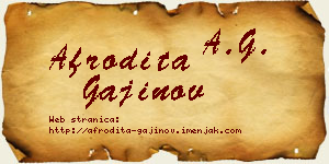 Afrodita Gajinov vizit kartica